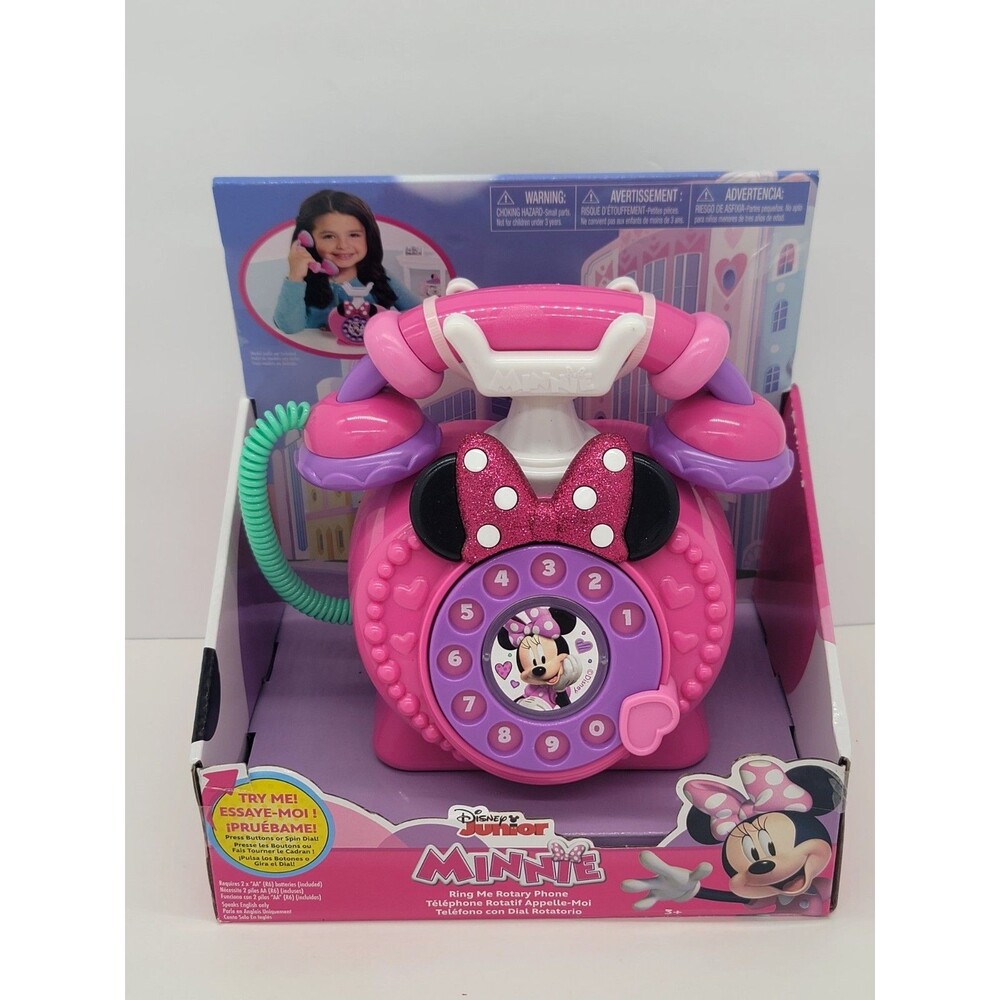 Disney Junior Minnie Mouse Ring Me Rotary Toy Phone Lights & Sounds Ages 3+